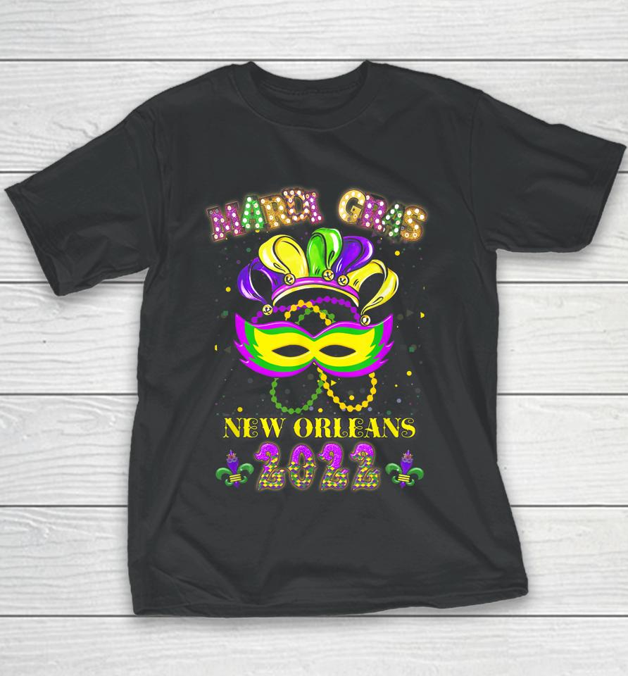 Mardi Gras 2022 New Orleans Costume Mask Design Youth T-Shirt