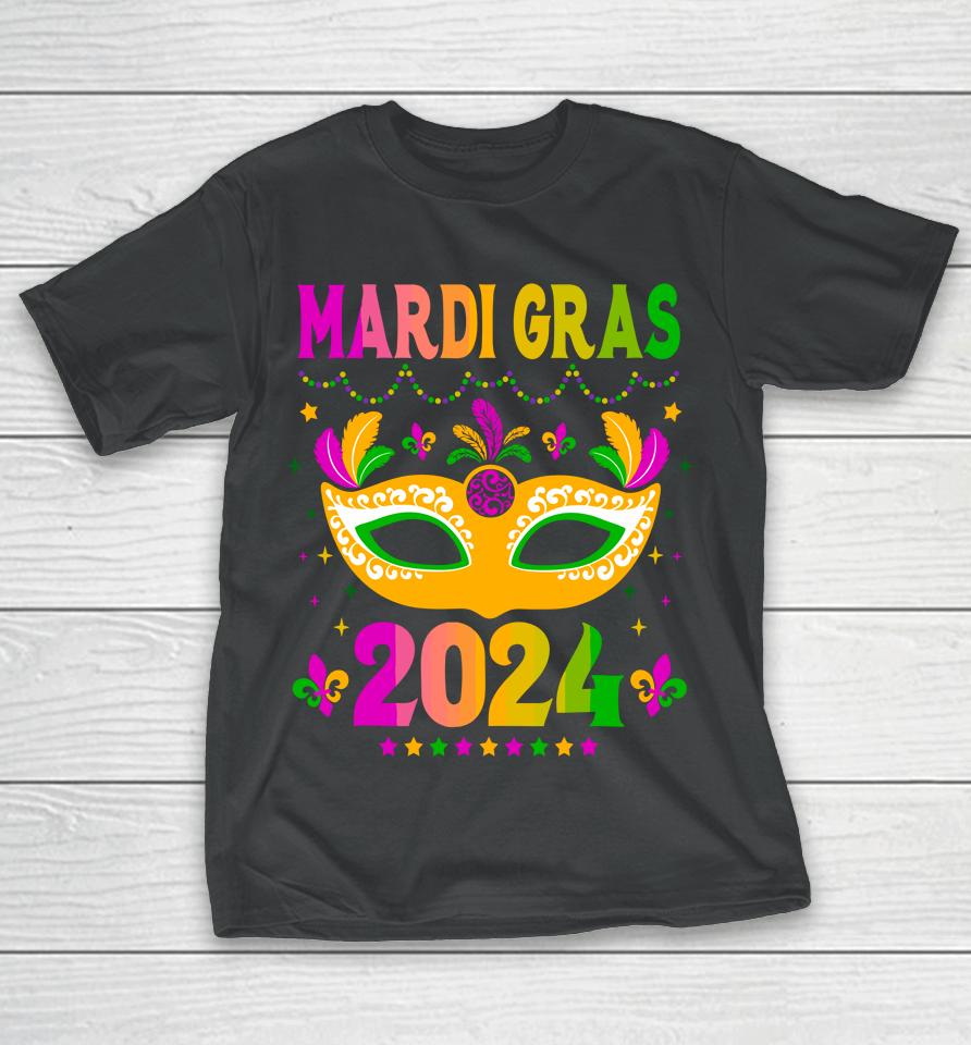 Mardi Gras 2024 Funny Mardi Gras Mask Costume T-Shirt