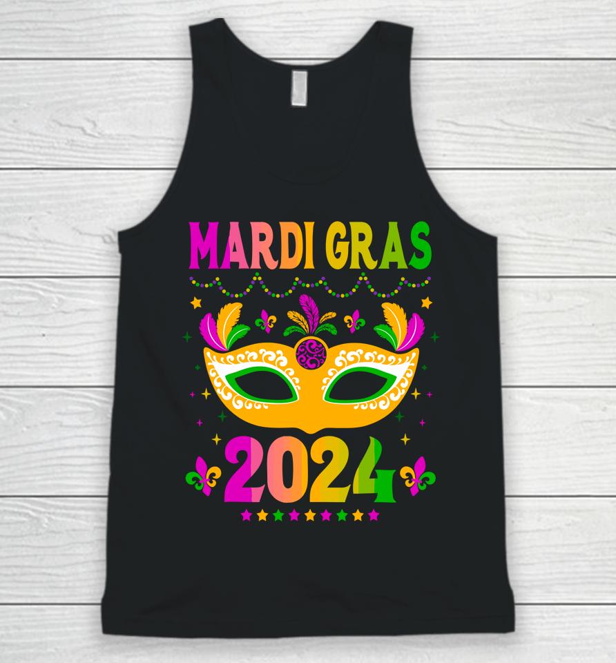 Mardi Gras 2024 Funny Mardi Gras Mask Costume Unisex Tank Top