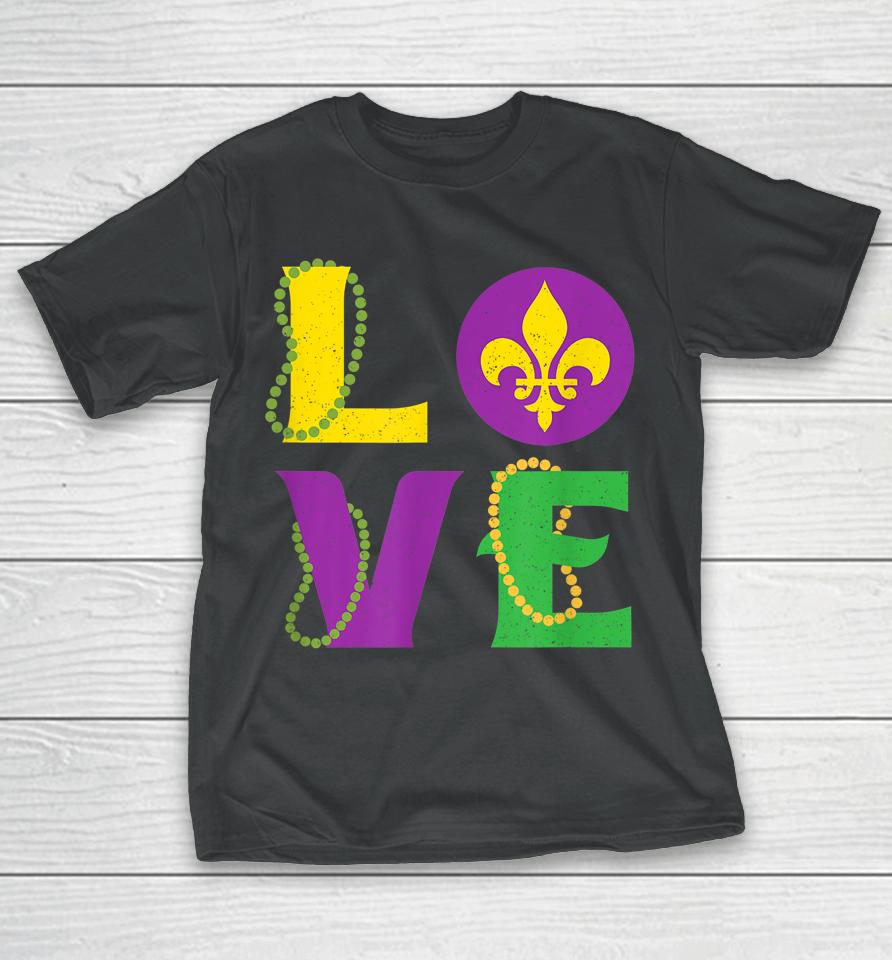 Mardi Gras Carnival Love New Orleans Cajun Festival T-Shirt