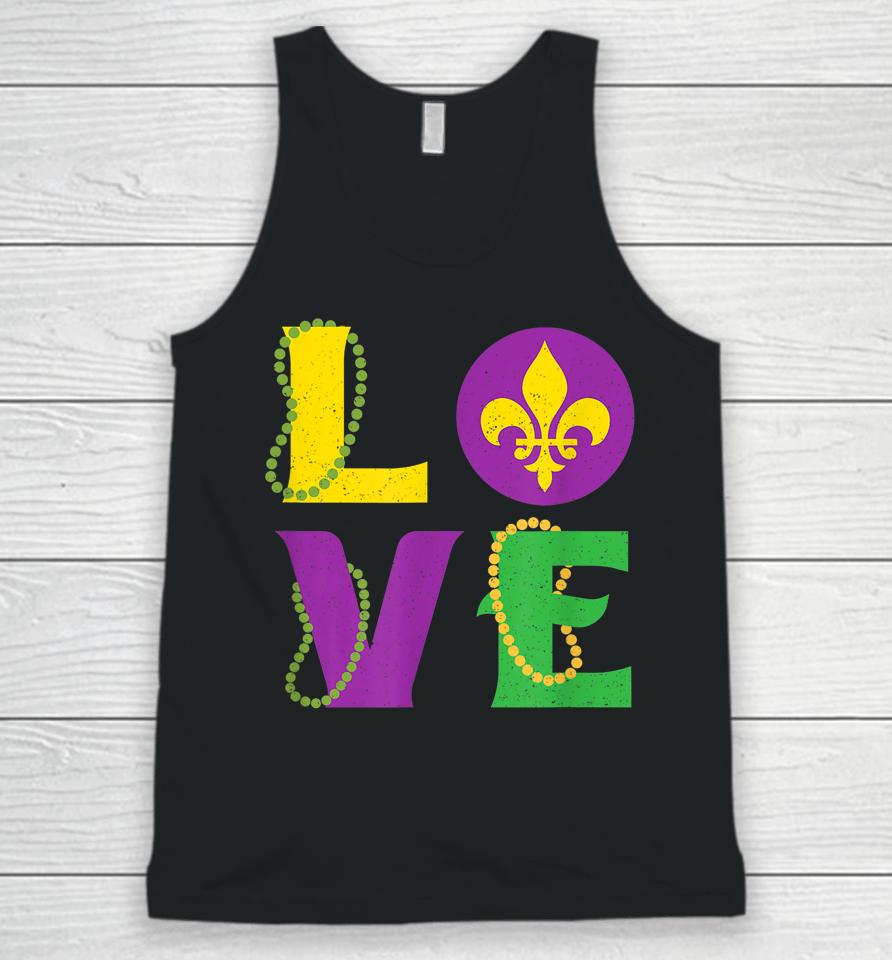 Mardi Gras Carnival Love New Orleans Cajun Festival Unisex Tank Top