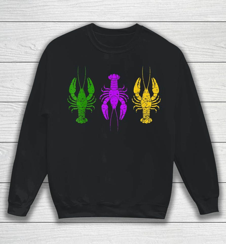 Mardi Gras Crawfish Jester Hat Bead New Orleans Gift Sweatshirt