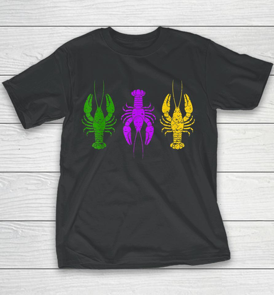 Mardi Gras Crawfish Jester Hat Bead New Orleans Gift Youth T-Shirt