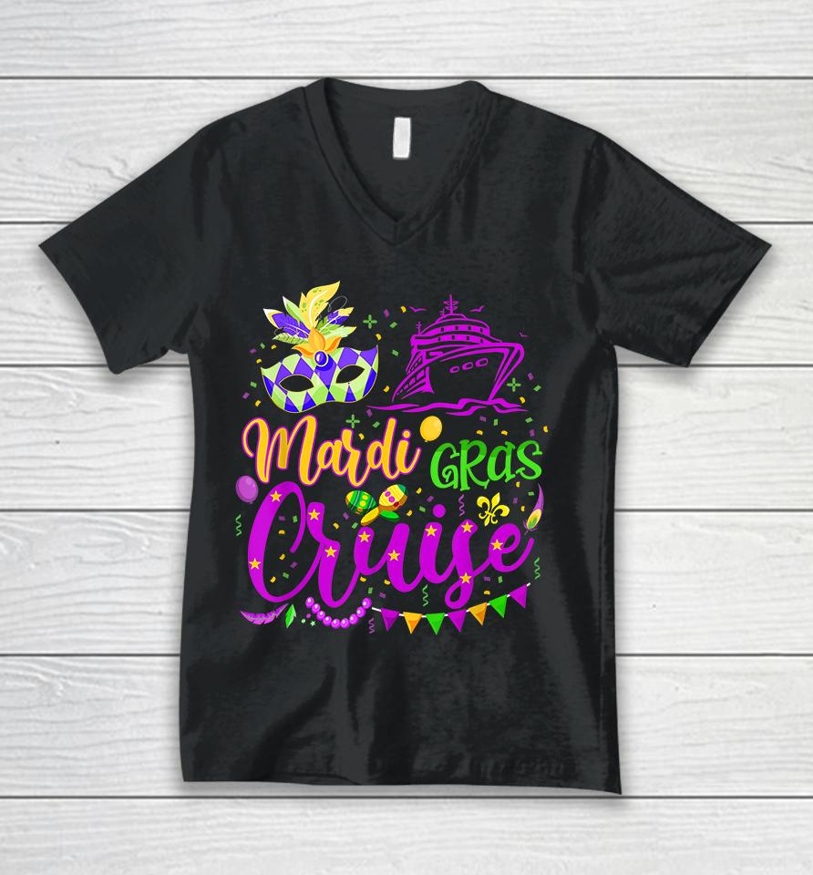 Mardi Gras Cruise Unisex V-Neck T-Shirt