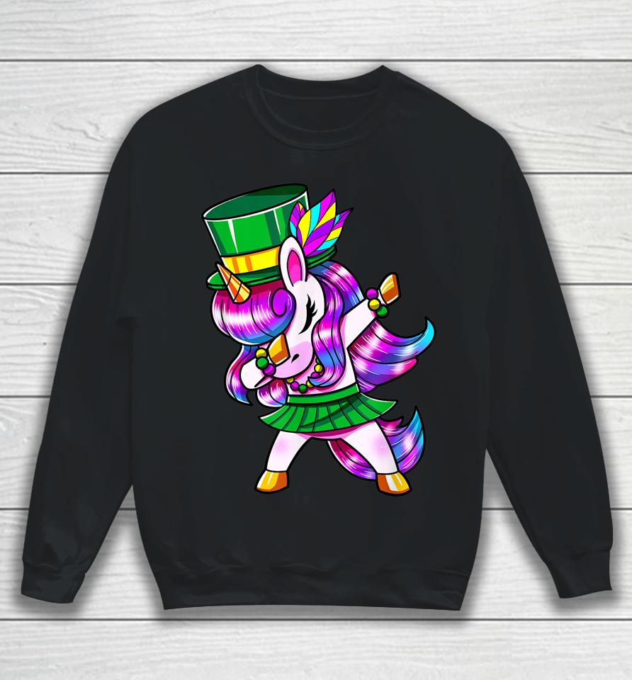 Mardi Gras Dabbing Unicorn Sweatshirt