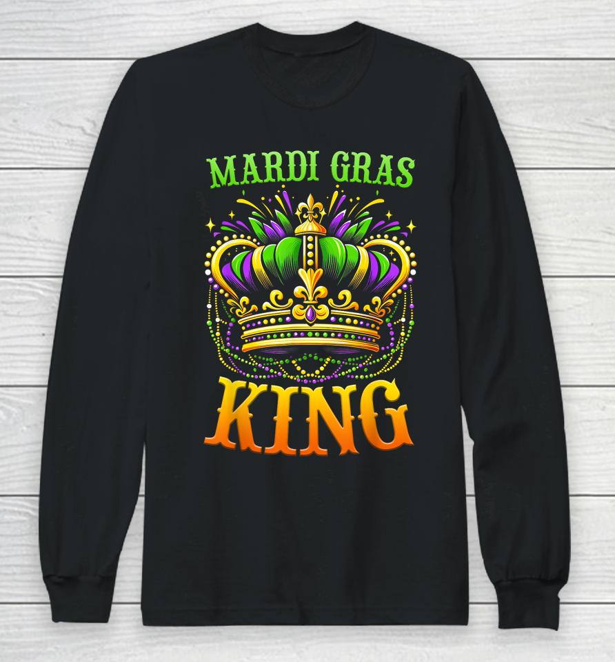 Mardi Gras King Shirt Men Carnival Costume Long Sleeve T-Shirt