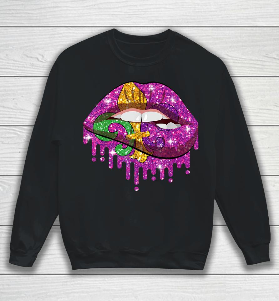 Mardi Gras Lips Queen Sweatshirt