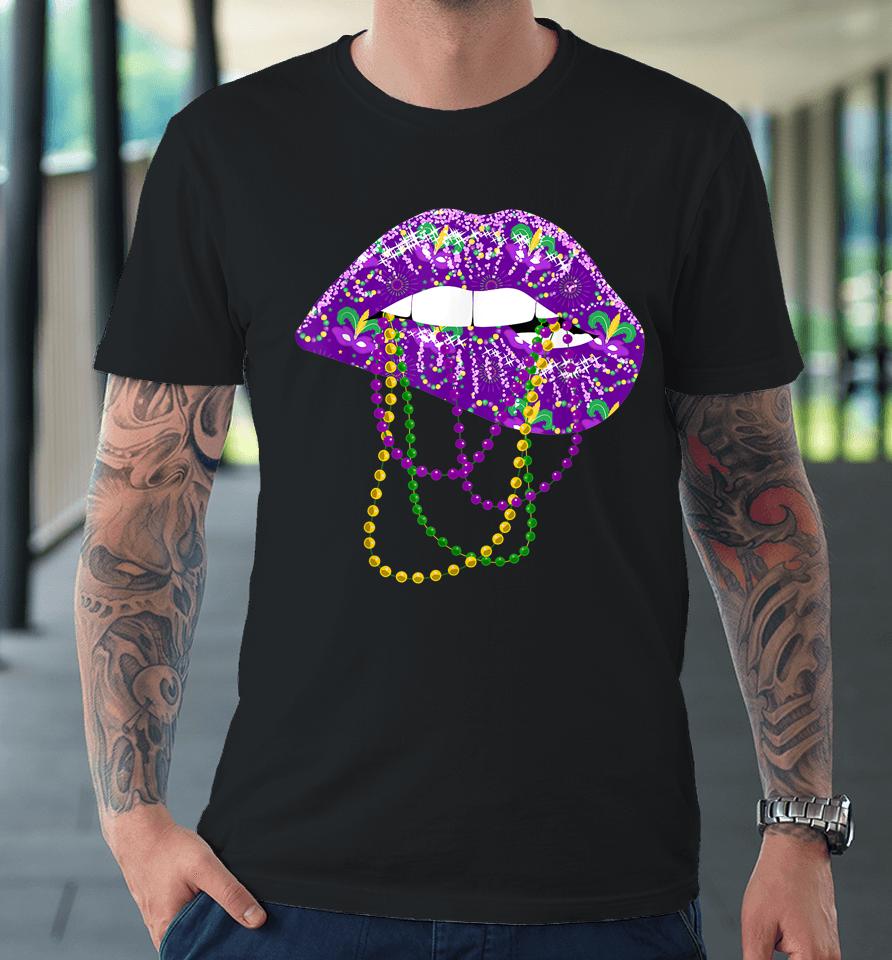 Mardi Gras Lips Queen Premium T-Shirt