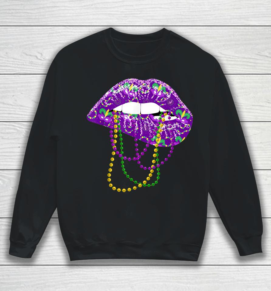 Mardi Gras Lips Queen Sweatshirt