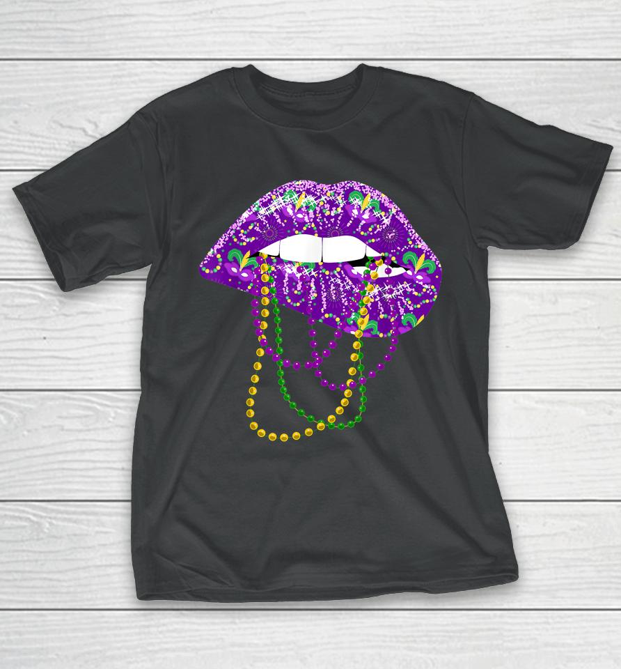 Mardi Gras Lips Queen T-Shirt