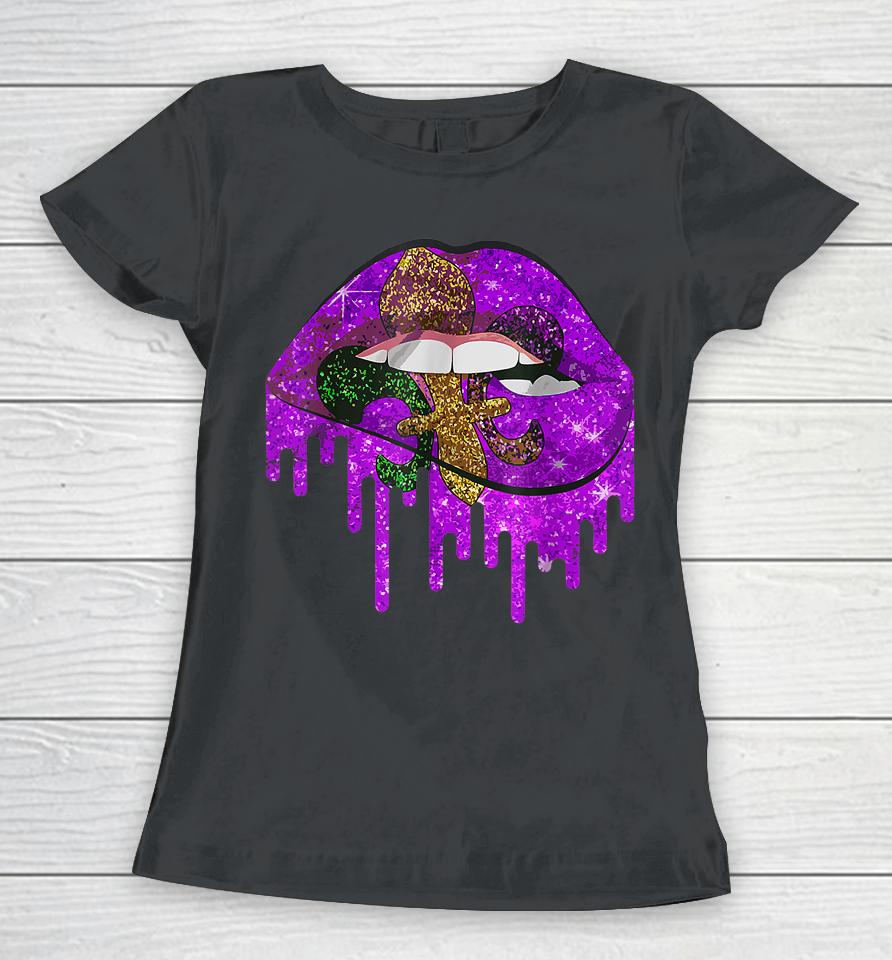 Mardi Gras Lips Women T-Shirt