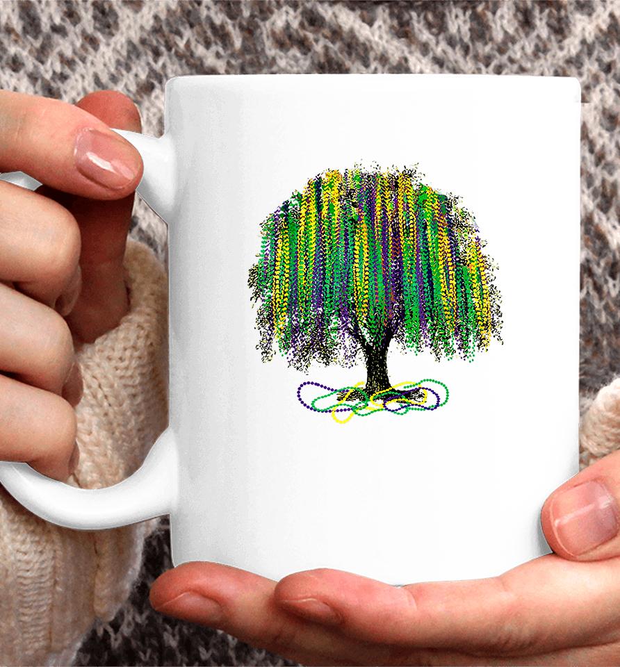 Mardi Gras Tree Beads New Orleans Watercolor Vintage Coffee Mug