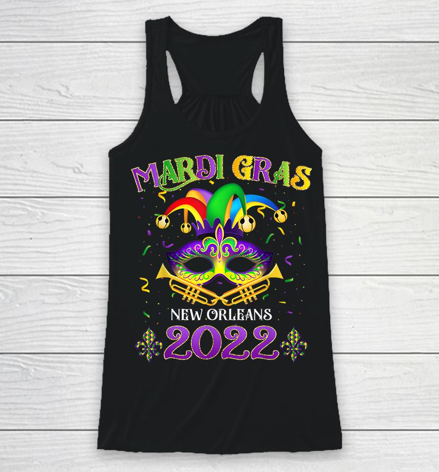 Mardi Grass New Orleans 2022 Racerback Tank