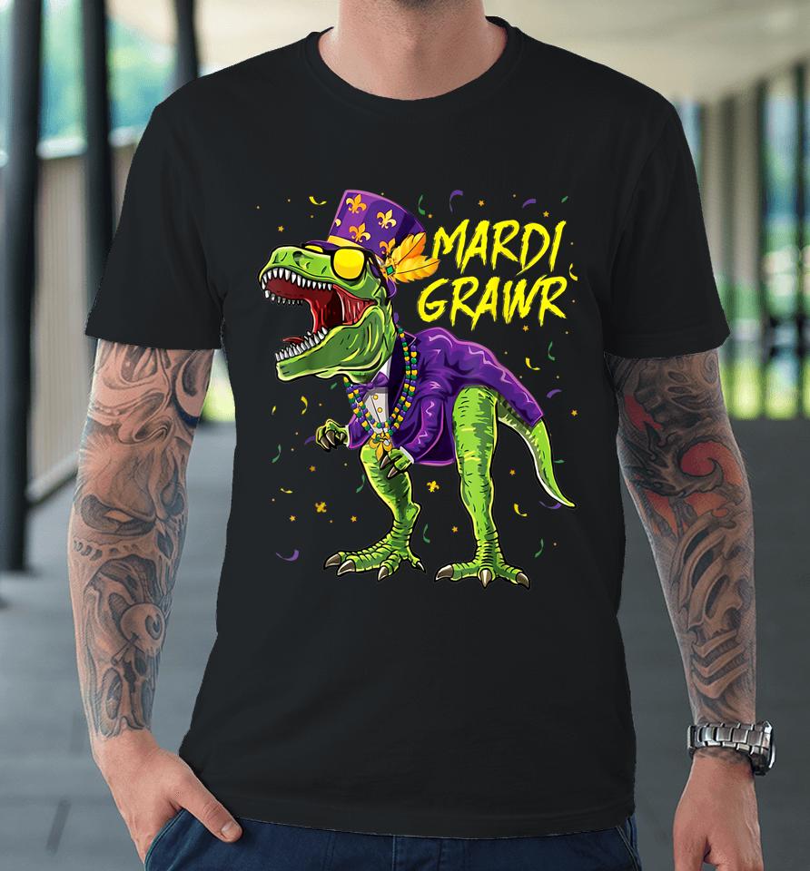 Mardi Grawr T-Rex Boys Mardi Gras Premium T-Shirt