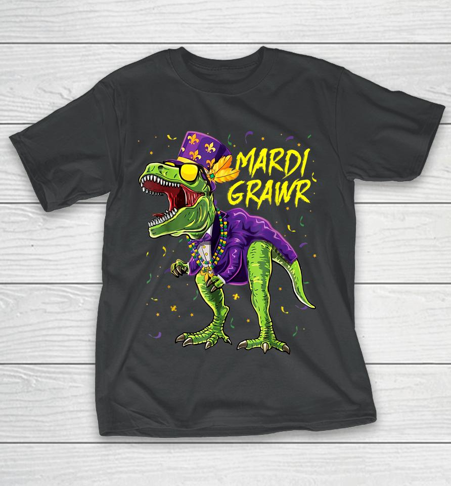 Mardi Grawr T-Rex Boys Mardi Gras T-Shirt