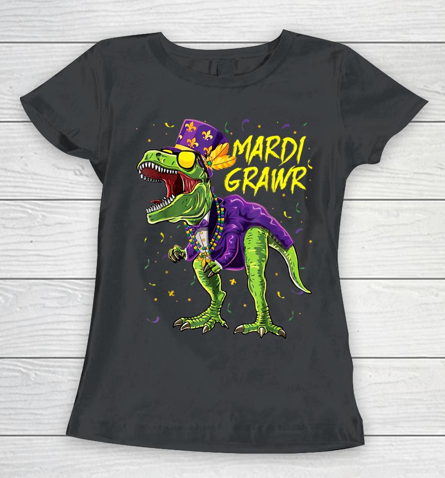 Mardi Grawr T-Rex Boys Mardi Gras Women T-Shirt