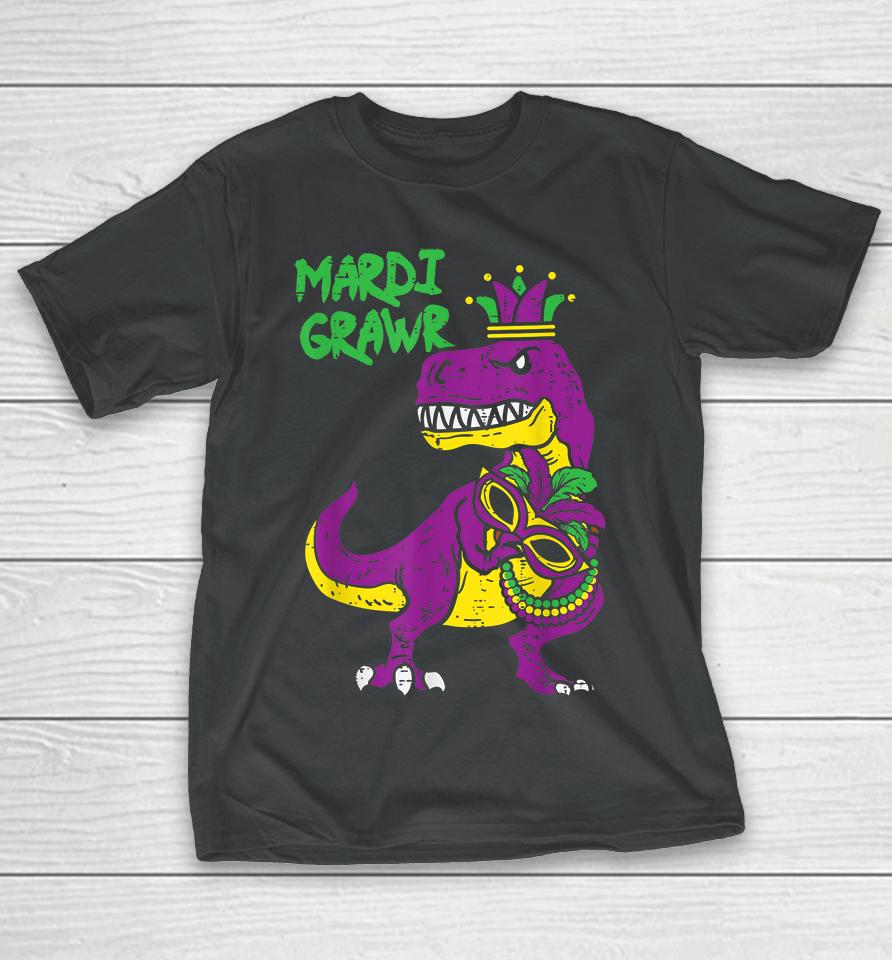 Mardi Grawr T-Rex Dino Kids T-Shirt