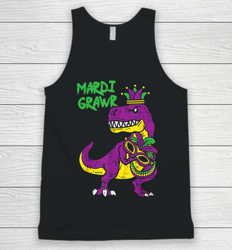 Mardi Grawr T-Rex Dino Kids Unisex Tank Top