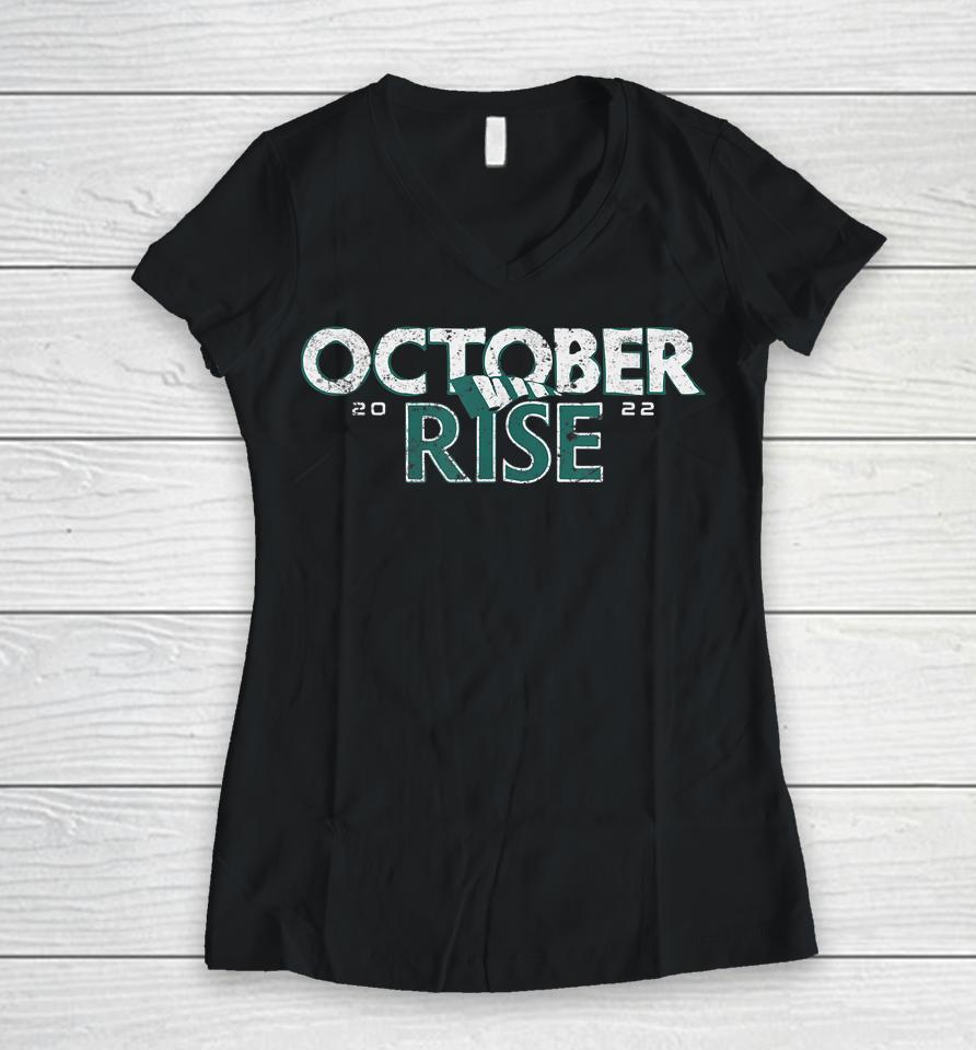 Mariners October Rise Women V-Neck T-Shirt
