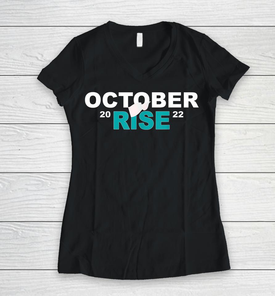Mariners October Rise Women V-Neck T-Shirt