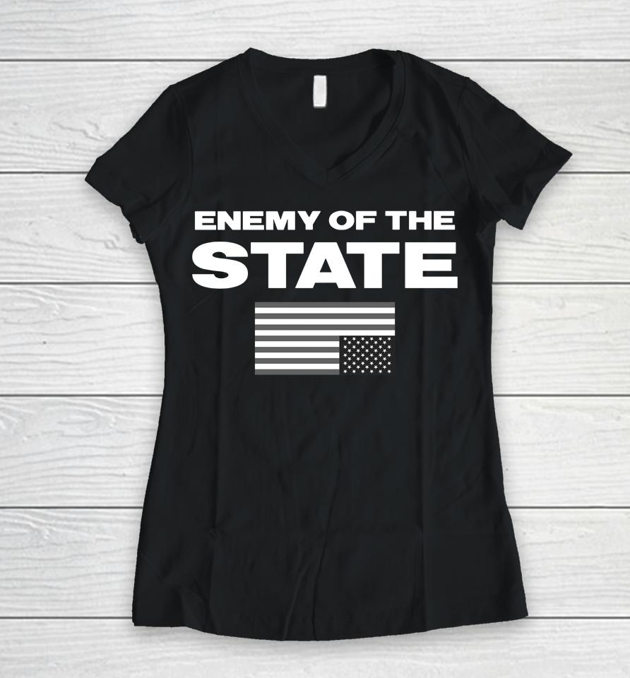 Marjorie Taylor Greene Enemy Of The State Women V-Neck T-Shirt