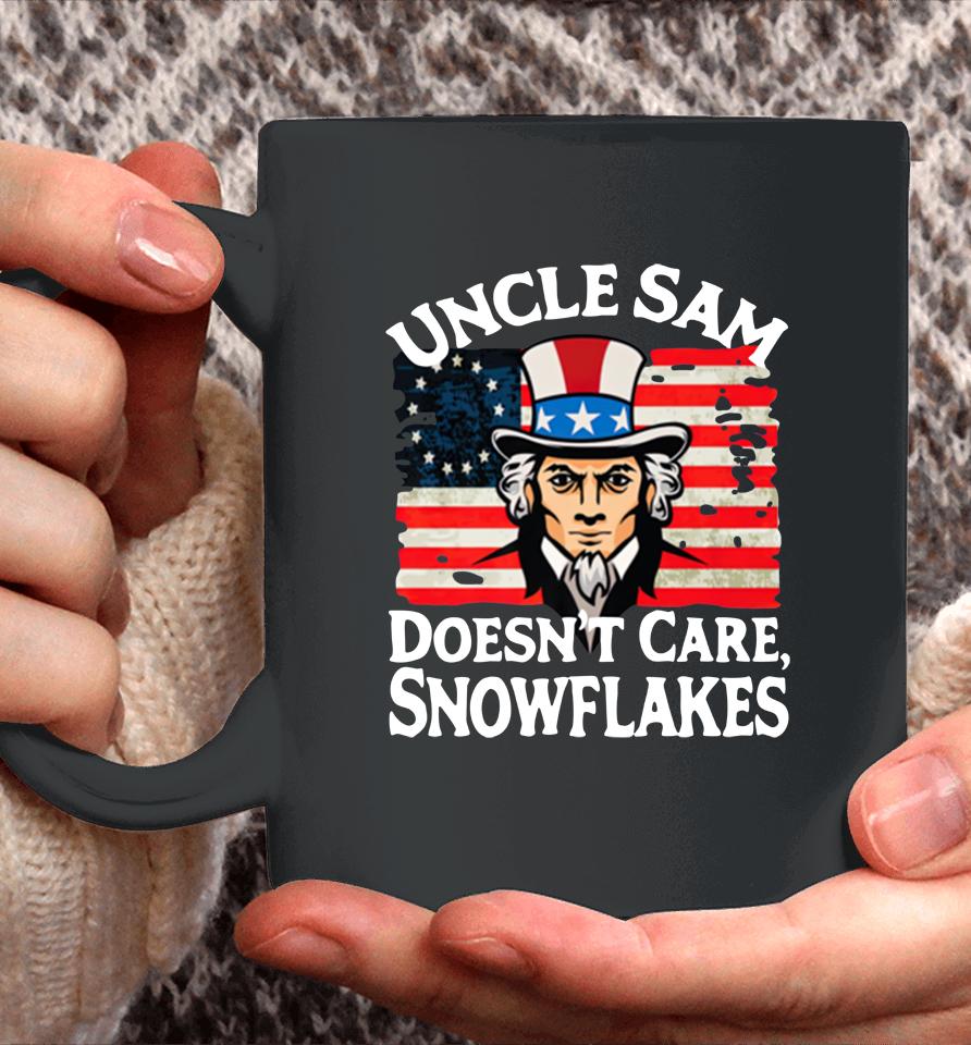 Mark Joseph Stern Uncle Sam Doesn't Care Snowflakes Coffee Mug
