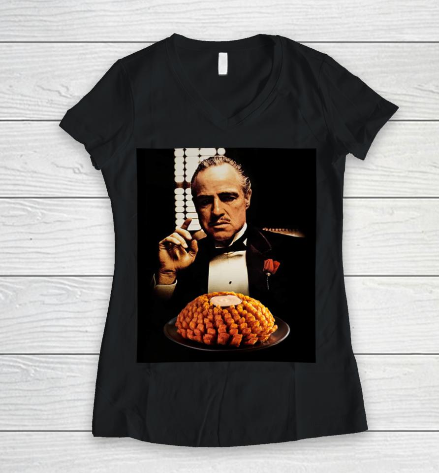 Marlon Brando I'm Gonna Make Him An Onion He Can't Refuse Women V-Neck T-Shirt