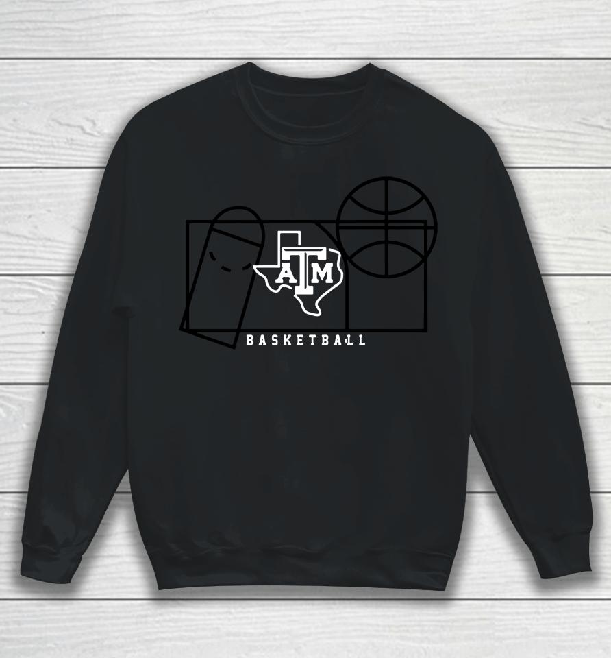 Maroon Texas A And M Aggies Basketball Court Fresh Sweatshirt
