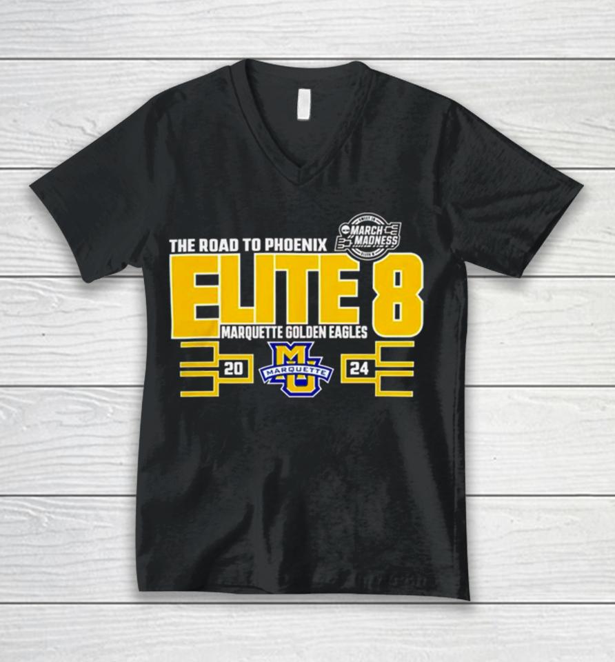 Marquette Golden Eagles 2024 March Madness Elite Eight Unisex V-Neck T-Shirt