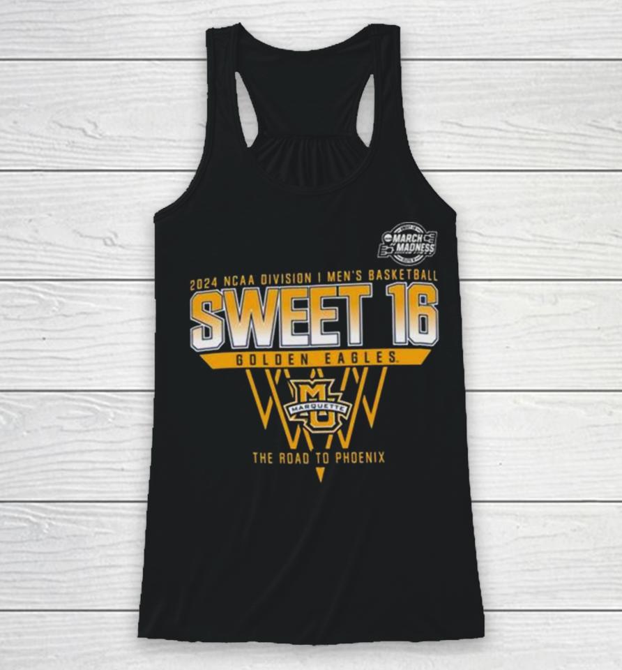 Marquette Golden Eagles 2024 Ncaa Division I Men’s Basketball Sweet 16 The Road To Phoenix Racerback Tank