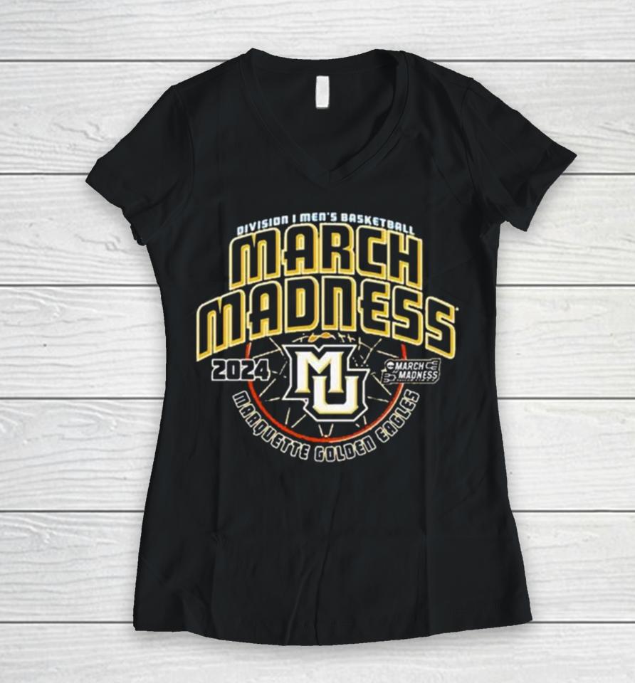 Marquette Golden Eagles 2024 Ncaa Men’s Basketball March Madness Women V-Neck T-Shirt