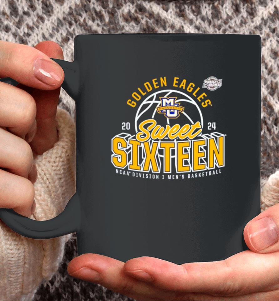 Marquette Golden Eagles 2024 Ncaa Men’s Basketball Tournament March Madness Sweet Sixteen Defensive Stance Coffee Mug