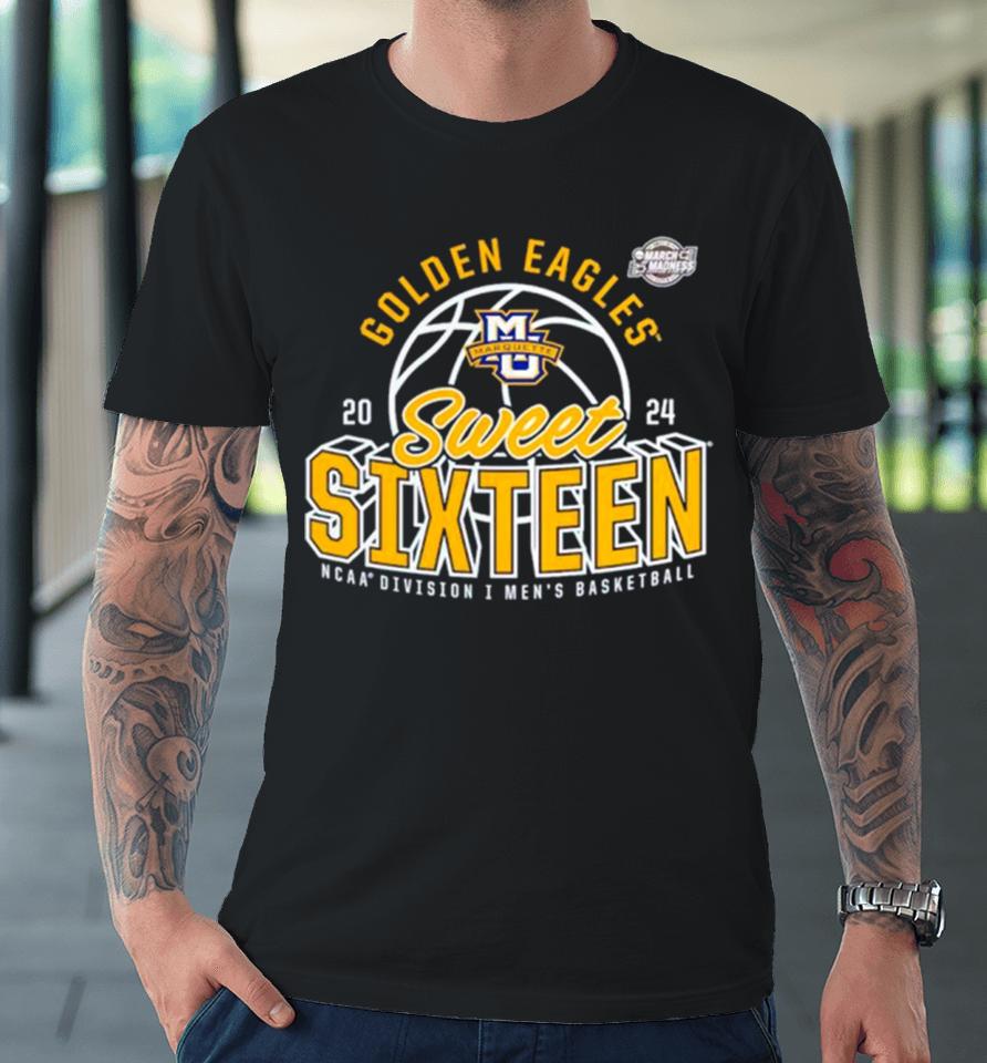 Marquette Golden Eagles 2024 Ncaa Men’s Basketball Tournament March Madness Sweet Sixteen Defensive Stance Premium T-Shirt