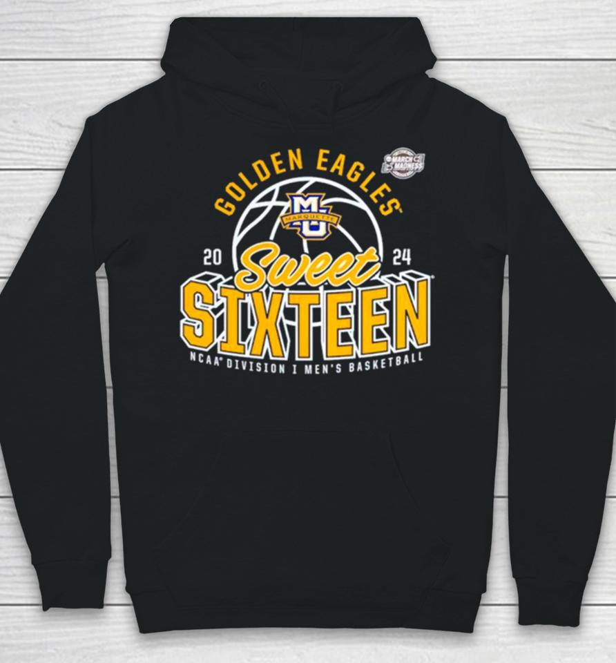 Marquette Golden Eagles 2024 Ncaa Men’s Basketball Tournament March Madness Sweet Sixteen Defensive Stance Hoodie