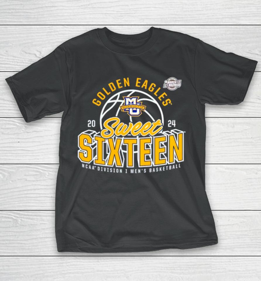 Marquette Golden Eagles 2024 Ncaa Men’s Basketball Tournament March Madness Sweet Sixteen Defensive Stance T-Shirt