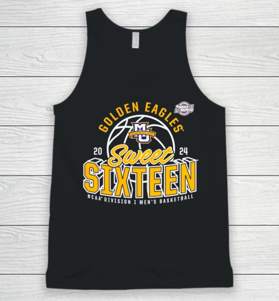 Marquette Golden Eagles 2024 Ncaa Men’s Basketball Tournament March Madness Sweet Sixteen Defensive Stance Unisex Tank Top