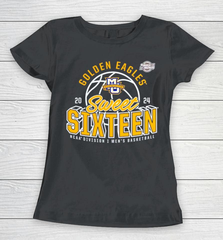 Marquette Golden Eagles 2024 Ncaa Men’s Basketball Tournament March Madness Sweet Sixteen Defensive Stance Women T-Shirt