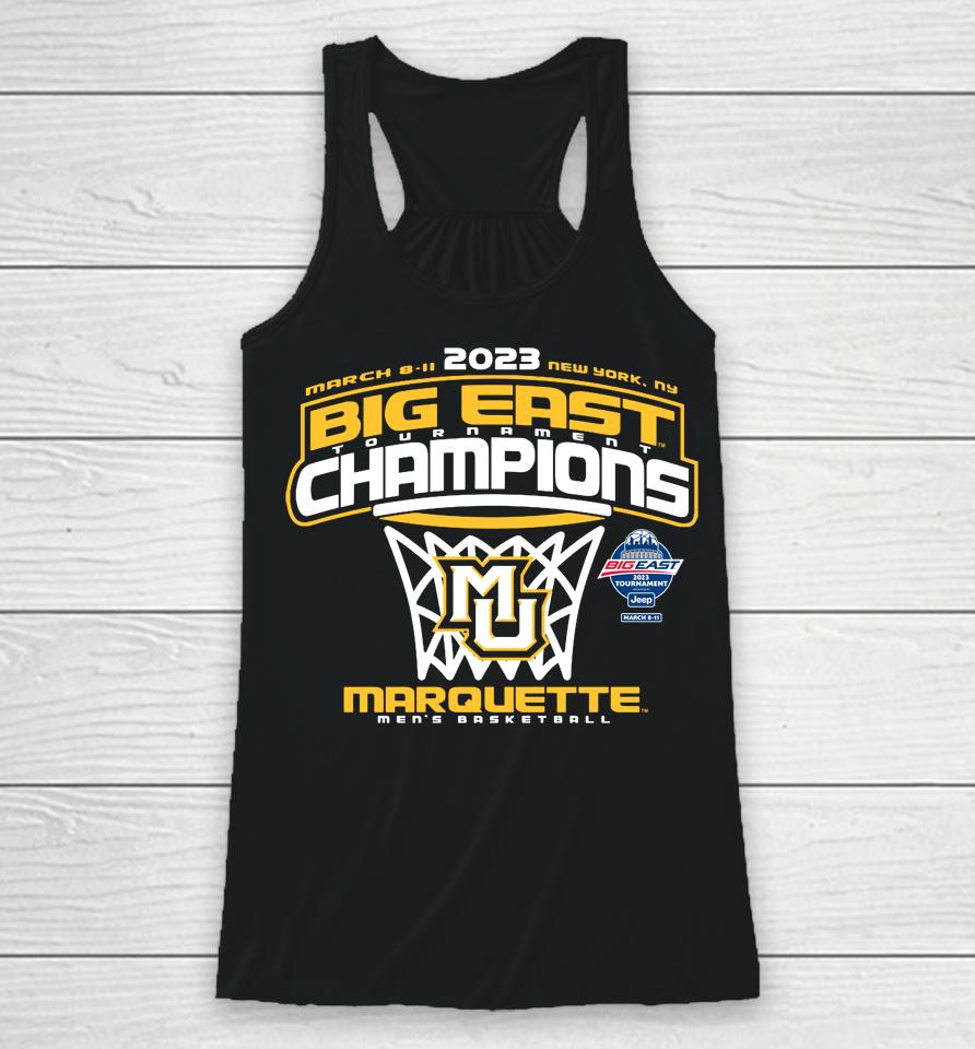 Marquette Golden Eagles Blue 84 2023 Big East Men's Basketball Conference Tournament Champions Racerback Tank