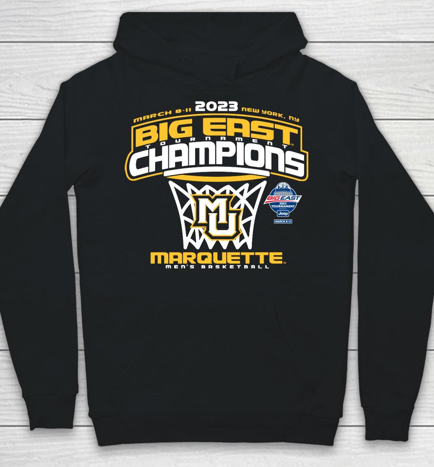 Marquette Golden Eagles Blue 84 2023 Big East Men's Basketball Conference Tournament Champions Hoodie