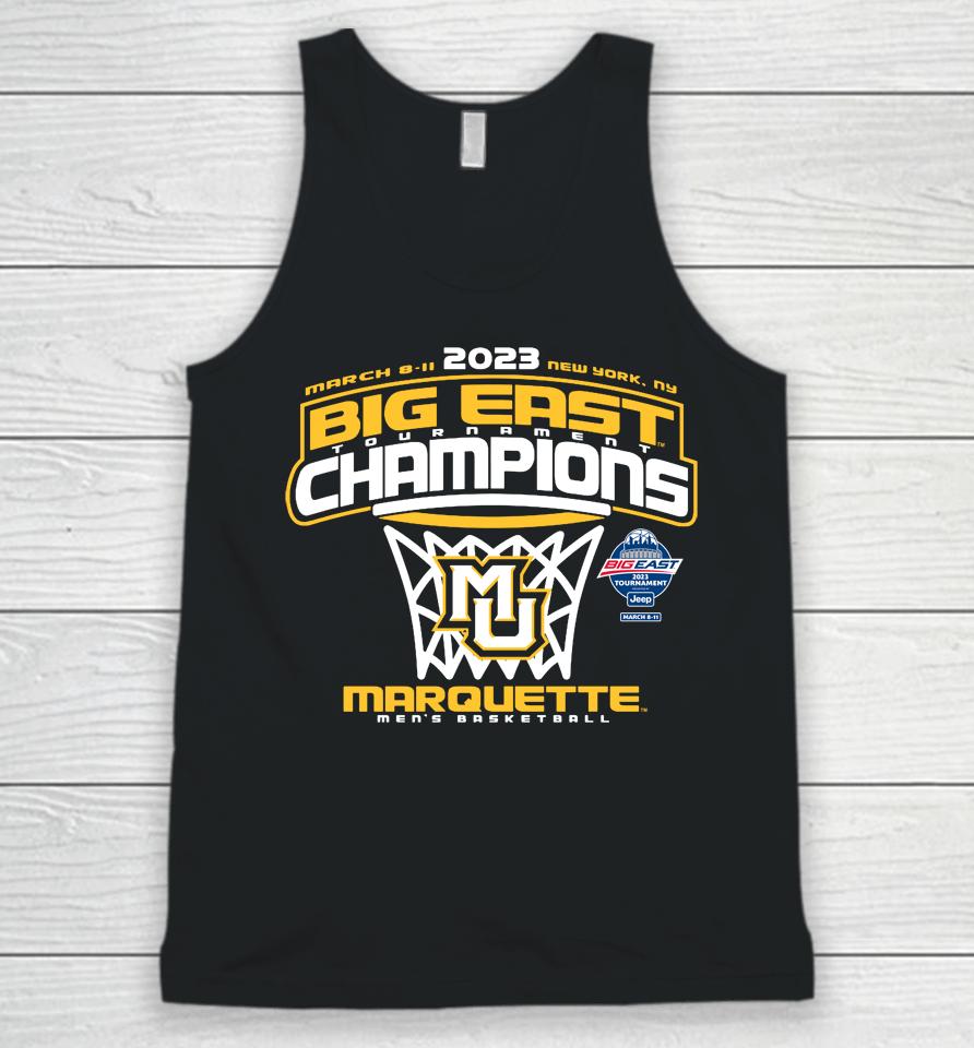 Marquette Golden Eagles Blue 84 2023 Big East Men's Basketball Conference Tournament Champions Unisex Tank Top