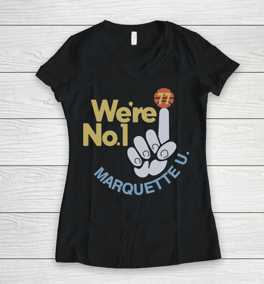 Marquette Golden Eagles No1 Shirt By 19Nine Women V-Neck T-Shirt