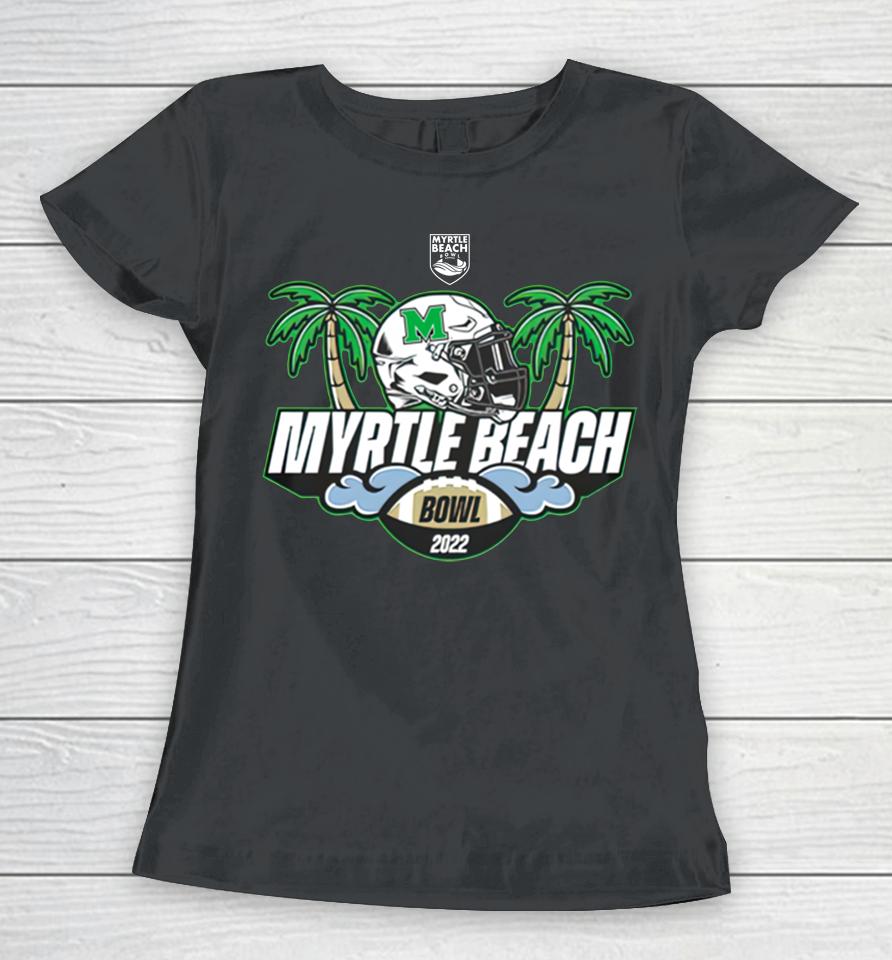 Marshall 2022 Myrtle Beach Bowl Black Playoff Women T-Shirt