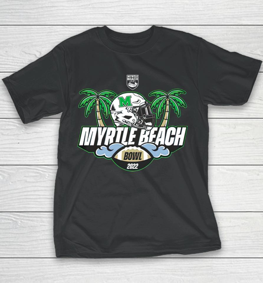 Marshall 2022 Myrtle Beach Bowl Black Playoff Youth T-Shirt