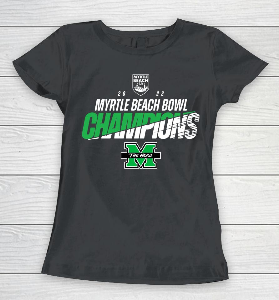 Marshall Champion 2022 Myrtle Beach Bowl Black Women T-Shirt