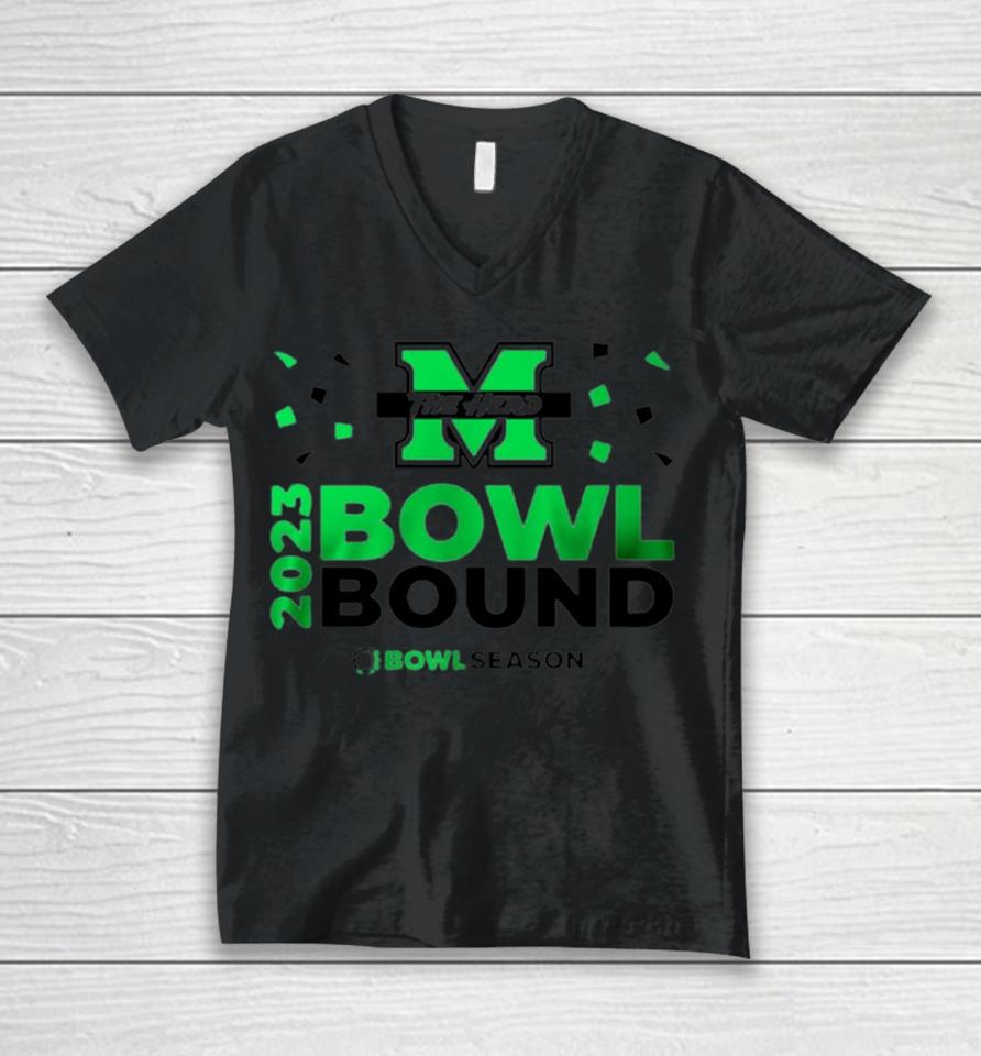 Marshall Thundering Herd 2023 Bowl Bound Bowl Season Unisex V-Neck T-Shirt