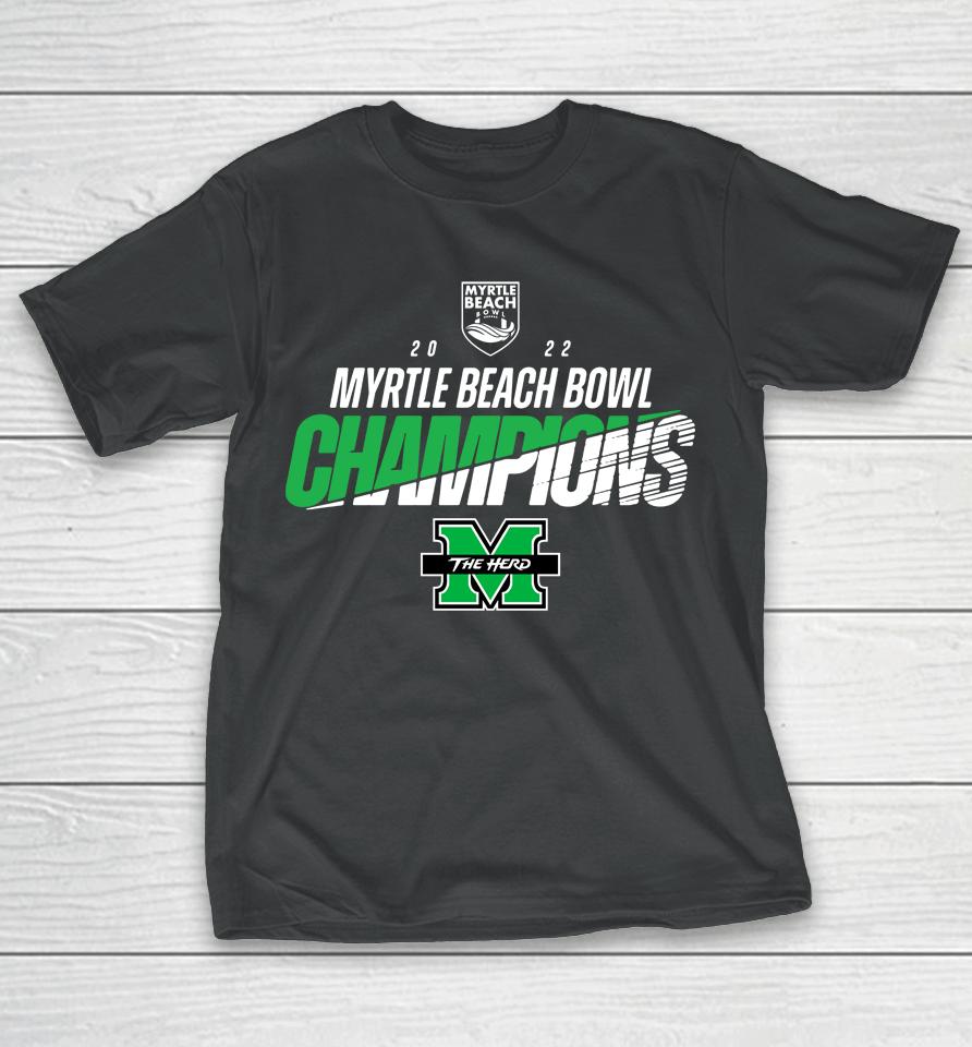 Marshall Thundering Herd Champion 2022 Myrtle Beach Bowl T-Shirt