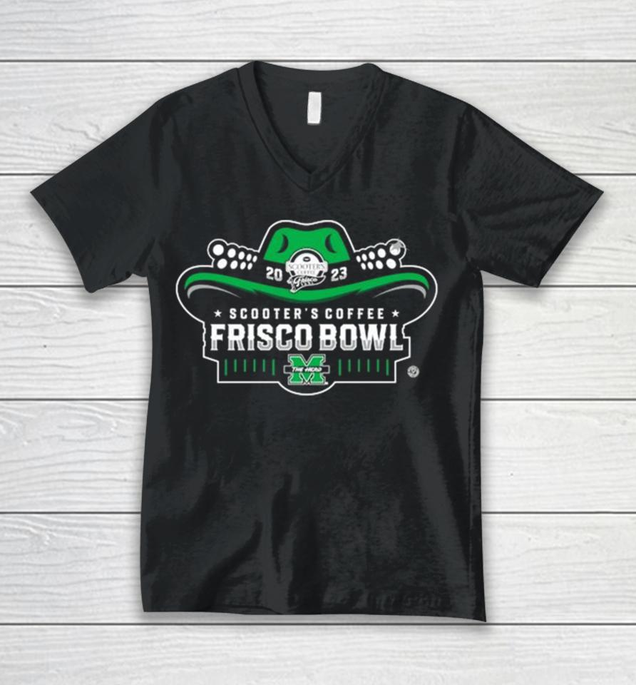 Marshall Thundering Herd Football 2023 Scooter’s Coffee Frisco Bowl Unisex V-Neck T-Shirt