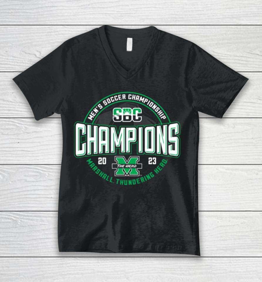 Marshall Thundering Herd Sun Belt Conference Champions 2023 Unisex V-Neck T-Shirt