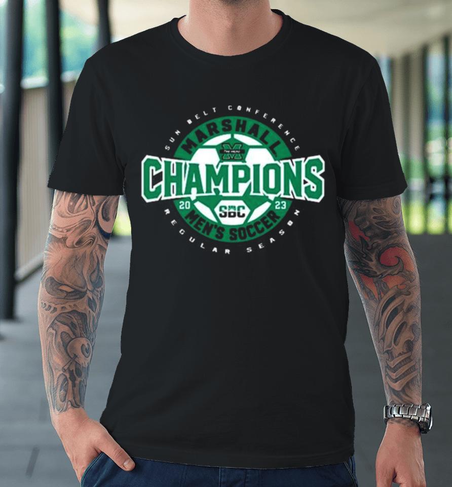 Marshall Thundering Herd Sun Belt Conference Regular Season 2023 Men’s Soccer Champions Premium T-Shirt