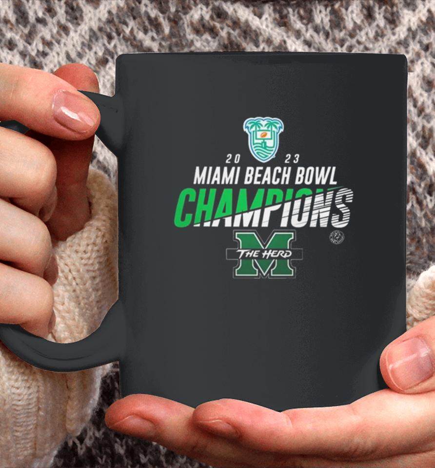 Marshall University 2023 Miami Beach Bowl Champions Marshall Thundering Herd Coffee Mug